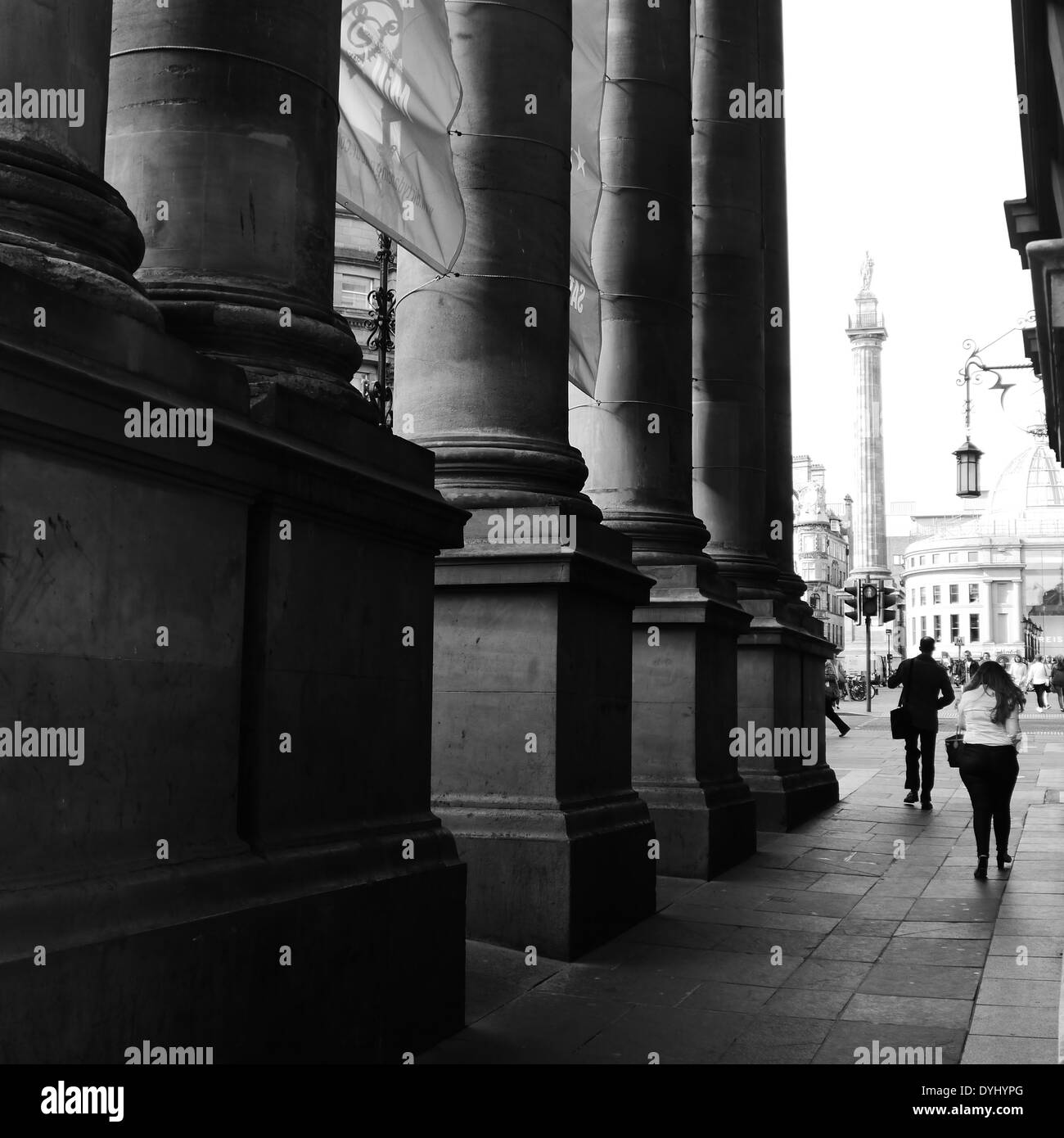 Dettagli architettonici del rinnovato Theatre Royal, Dean Street, Newcastle upon Tyne, England, Regno Unito Foto Stock