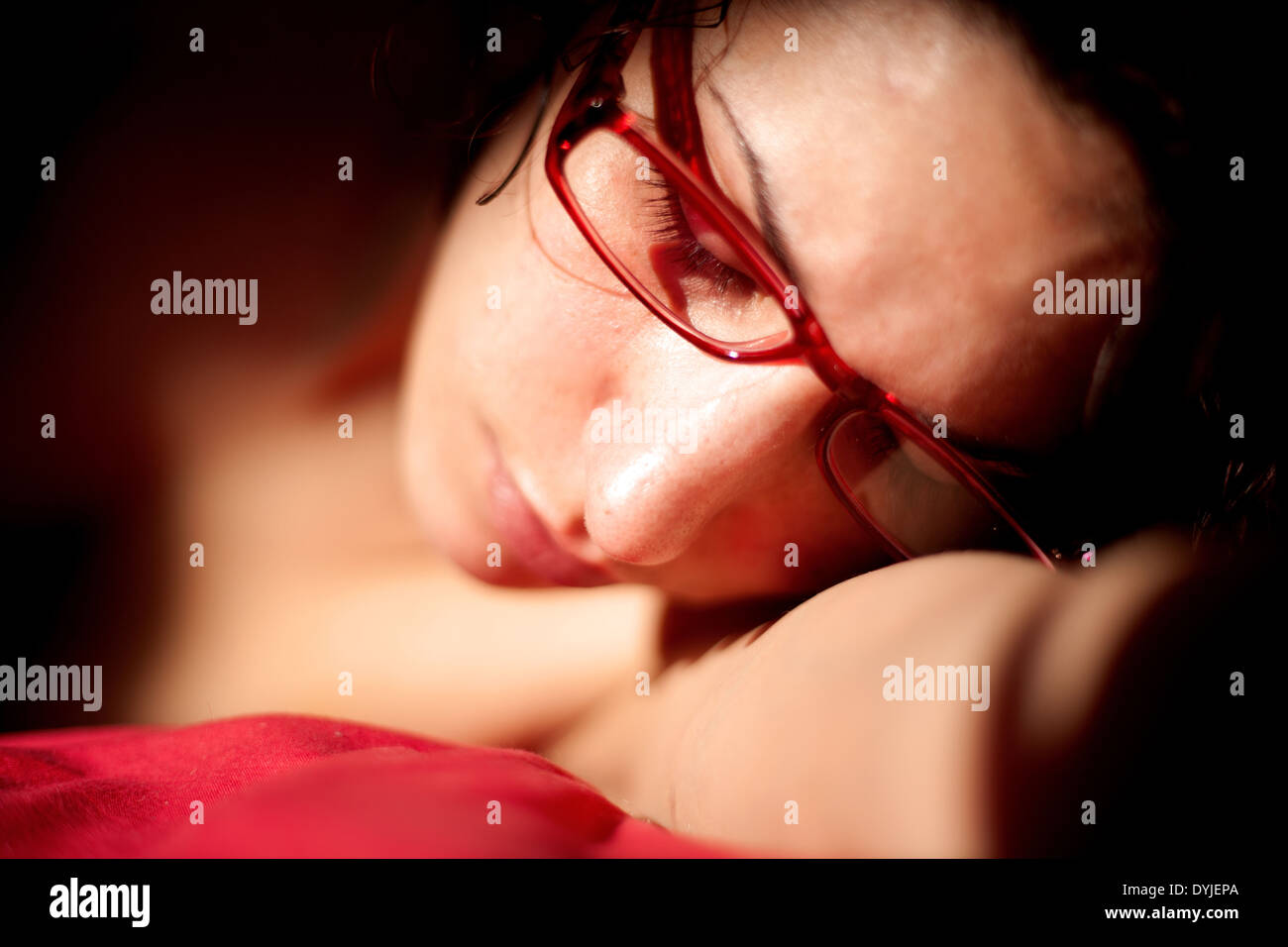 Donna che dorme. Foto Stock