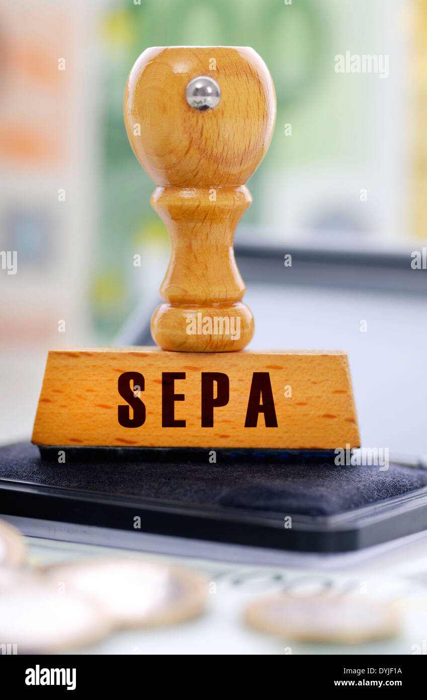 Stempel mit der Aufschrift SEPA Foto Stock