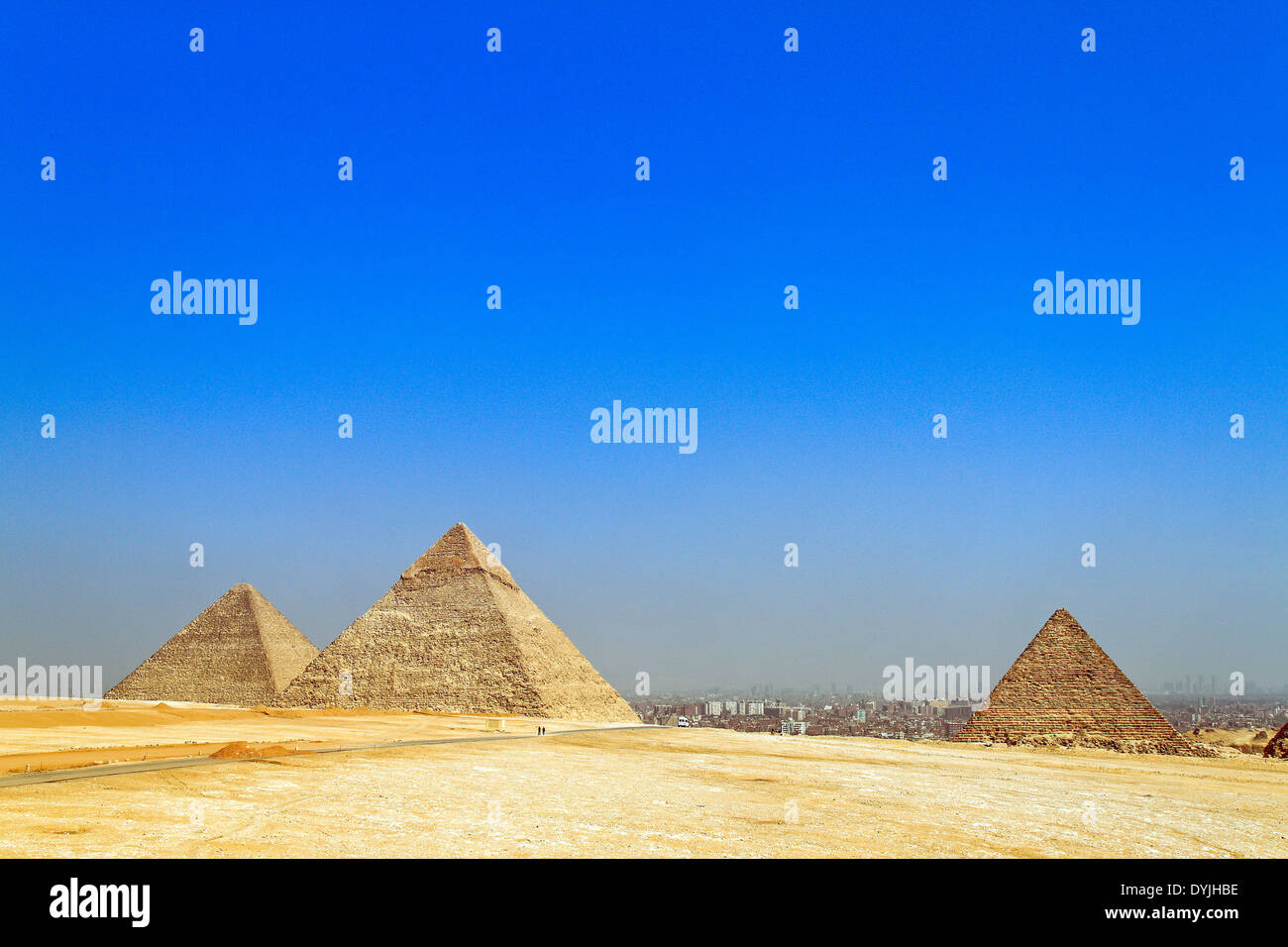 Evidenziare un viaggio in Egitto sono le piramidi di Giza Foto Stock