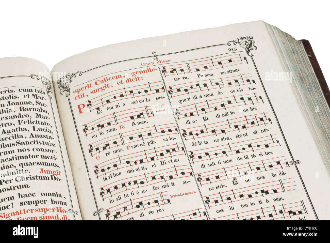 Messale e libro dei Canti del sacerdote in latino., Messbuch und Liederbuch eines Priesters Foto Stock