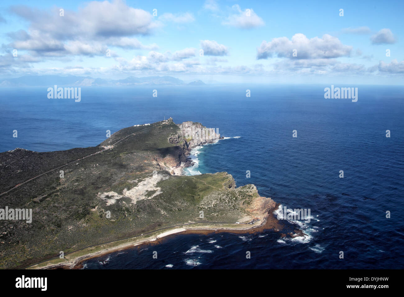 Vista aerea dell'estremità meridionale della Penisola del Capo vicino a Città del Capo, Sud Africa, con il Capo di Buona Speranza e di Cape Point. Foto Stock