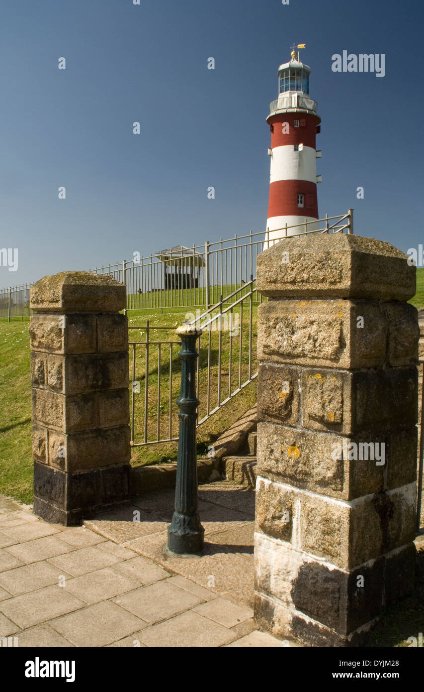 Smeaton's Tower su Plymouth Hoe Foto Stock