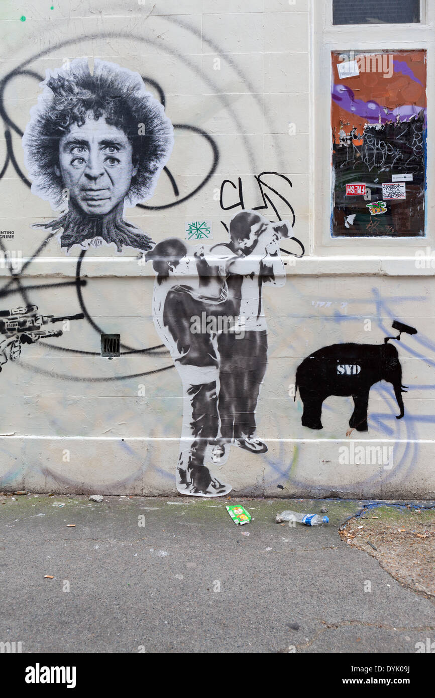 Arte di strada in Shoreditch, Londra Foto Stock