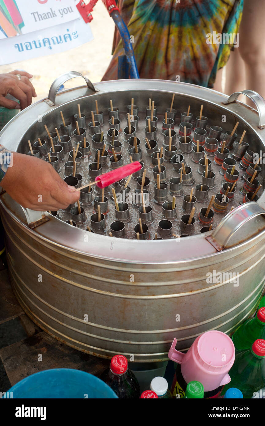 Bangkok in Thailandia il ghiaccio del mercato Foto Stock
