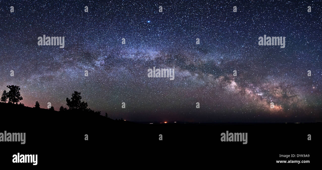 Panorama della Via Lattea Foto Stock