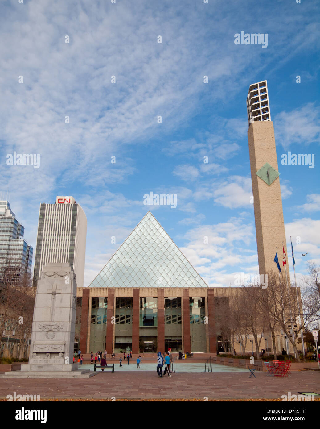 Una vista di Edmonton City Hall di Edmonton, Alberta, Canada. Foto Stock