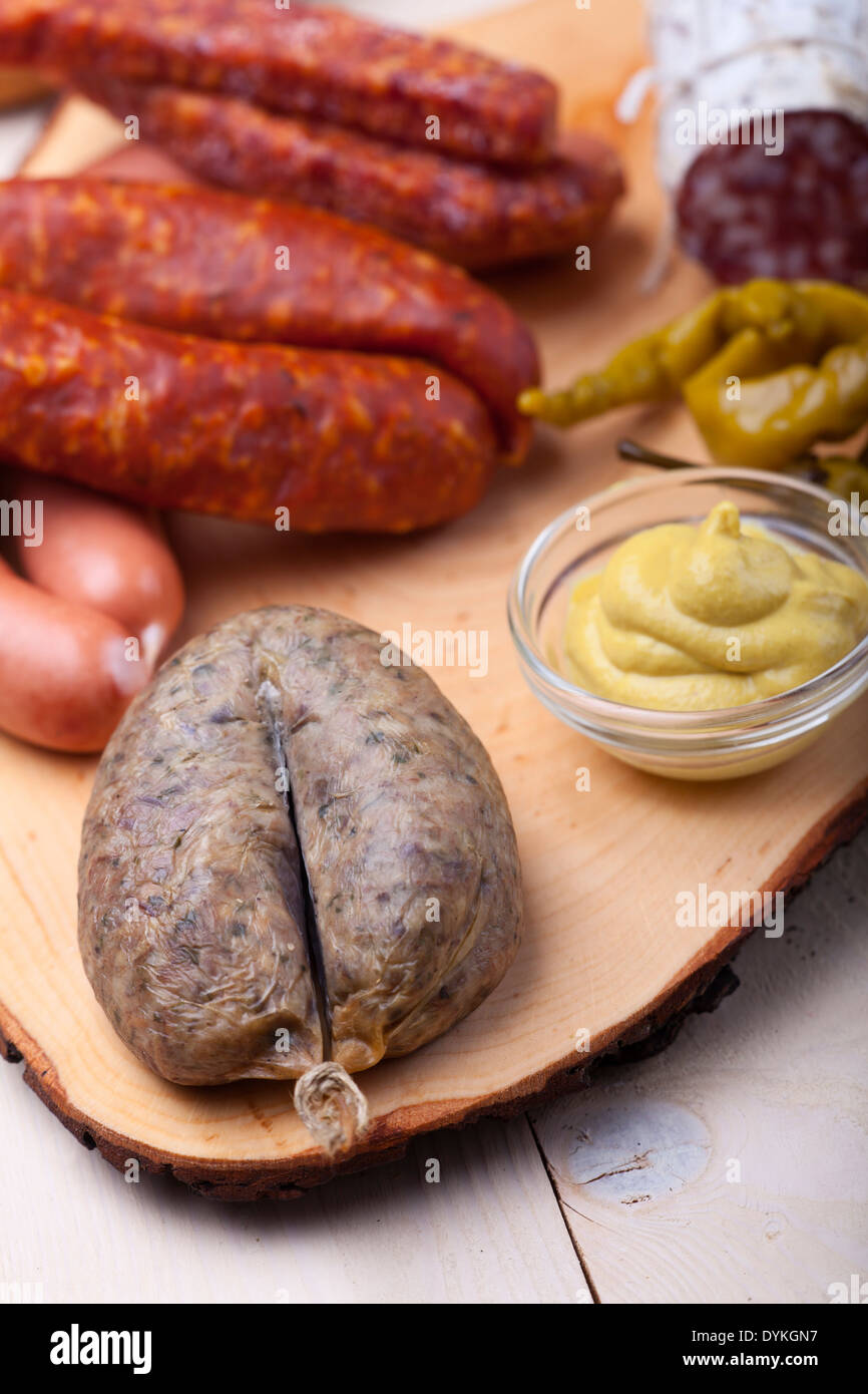 salsiccia di fegato Foto Stock