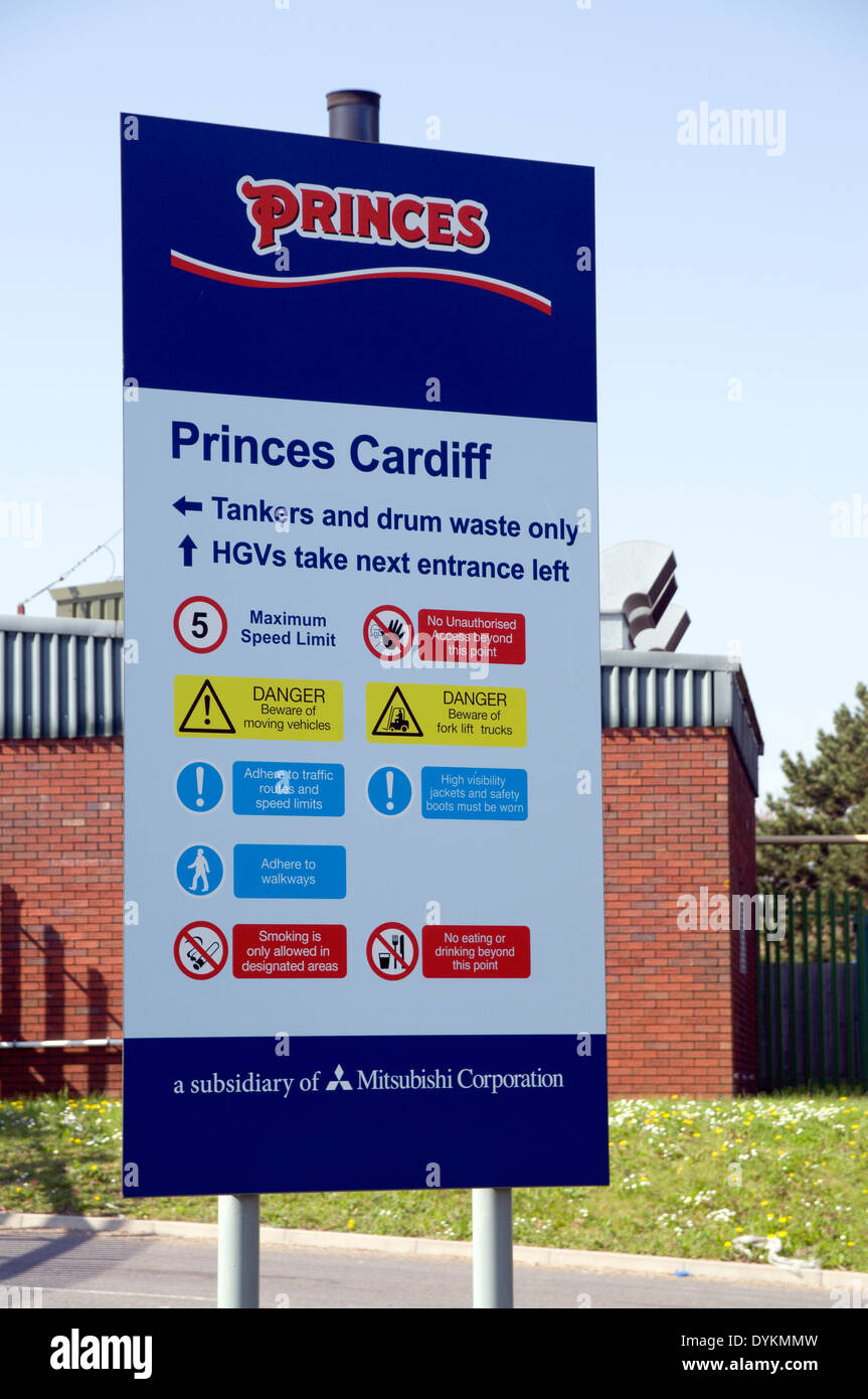 Princes stabilimento alimentare, Cardiff, Galles, UK. Foto Stock