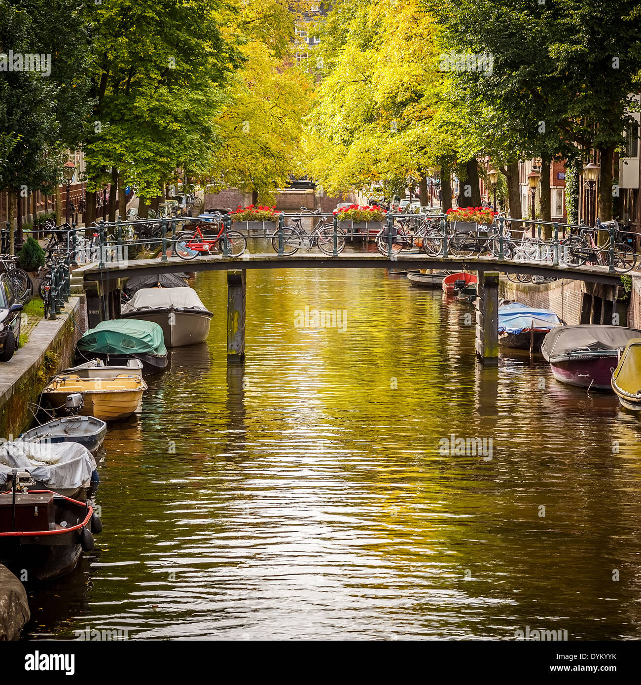 Canal in Amsterdam Foto Stock