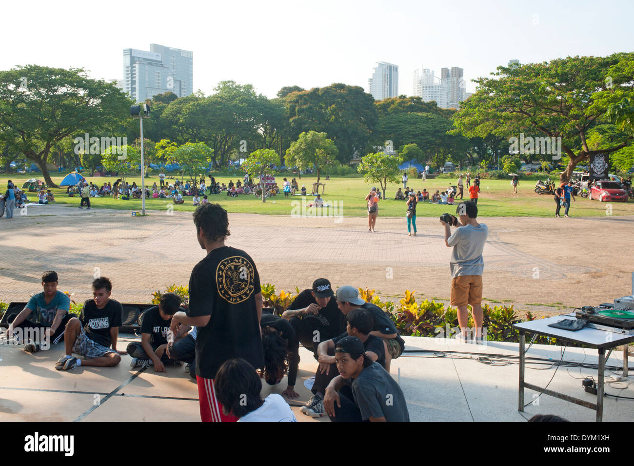 Bangkok, Thailandia - i giovani i giovani all'aperto Parco Lumphinee Foto Stock