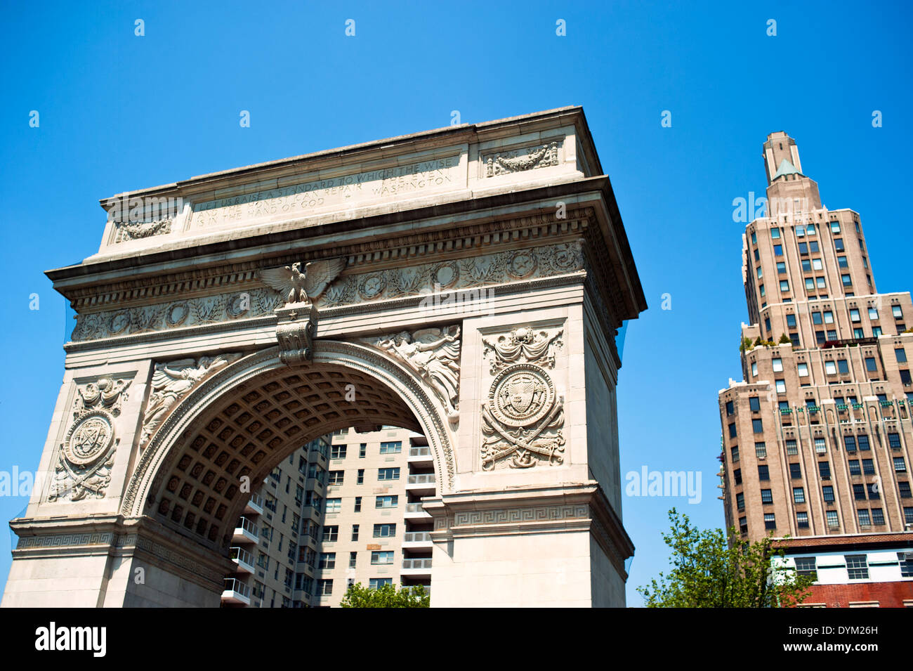 Greenwich Village Arch, Washington Square Park, Manhattan New York City Foto Stock
