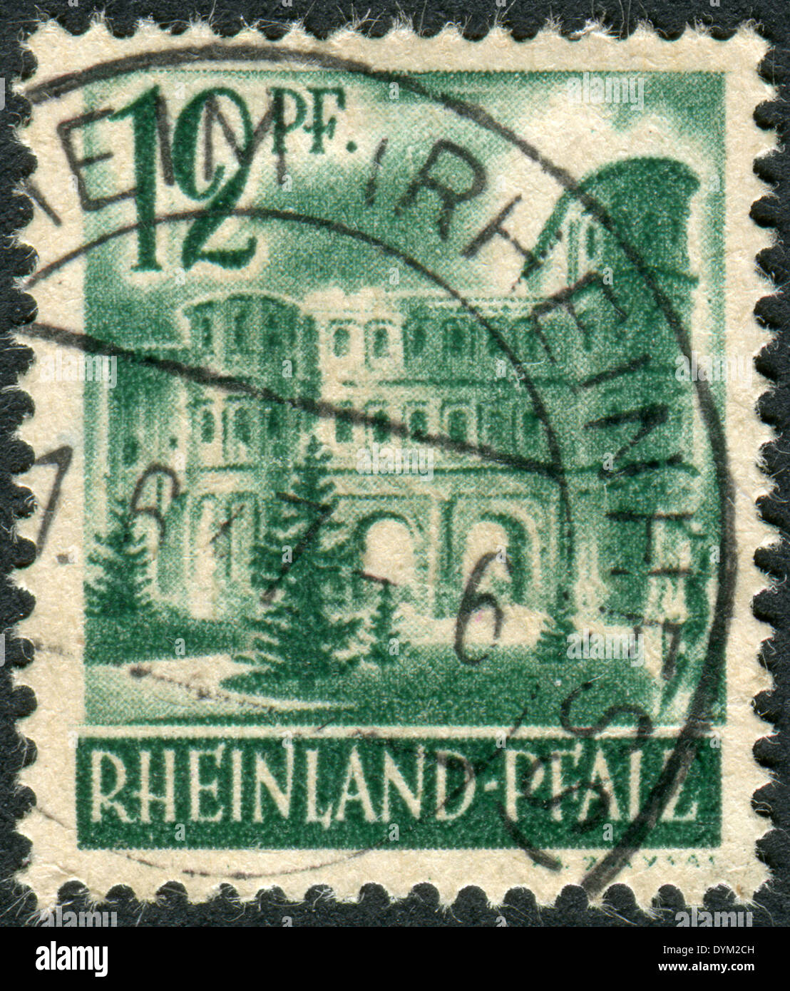 Francobollo: Germania, Rheinland Pfalz/ occupazione francese Zona, 1948, 24  pfennig, condizione di menta Foto stock - Alamy