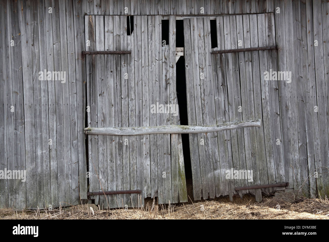 Il vecchio fienile porta, Finlandia Foto Stock