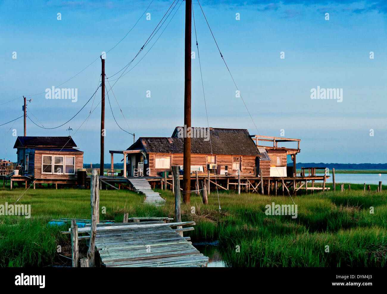 Sale rustico marsh bay shack, Wildwood, NJ, Stati Uniti d'America Foto Stock
