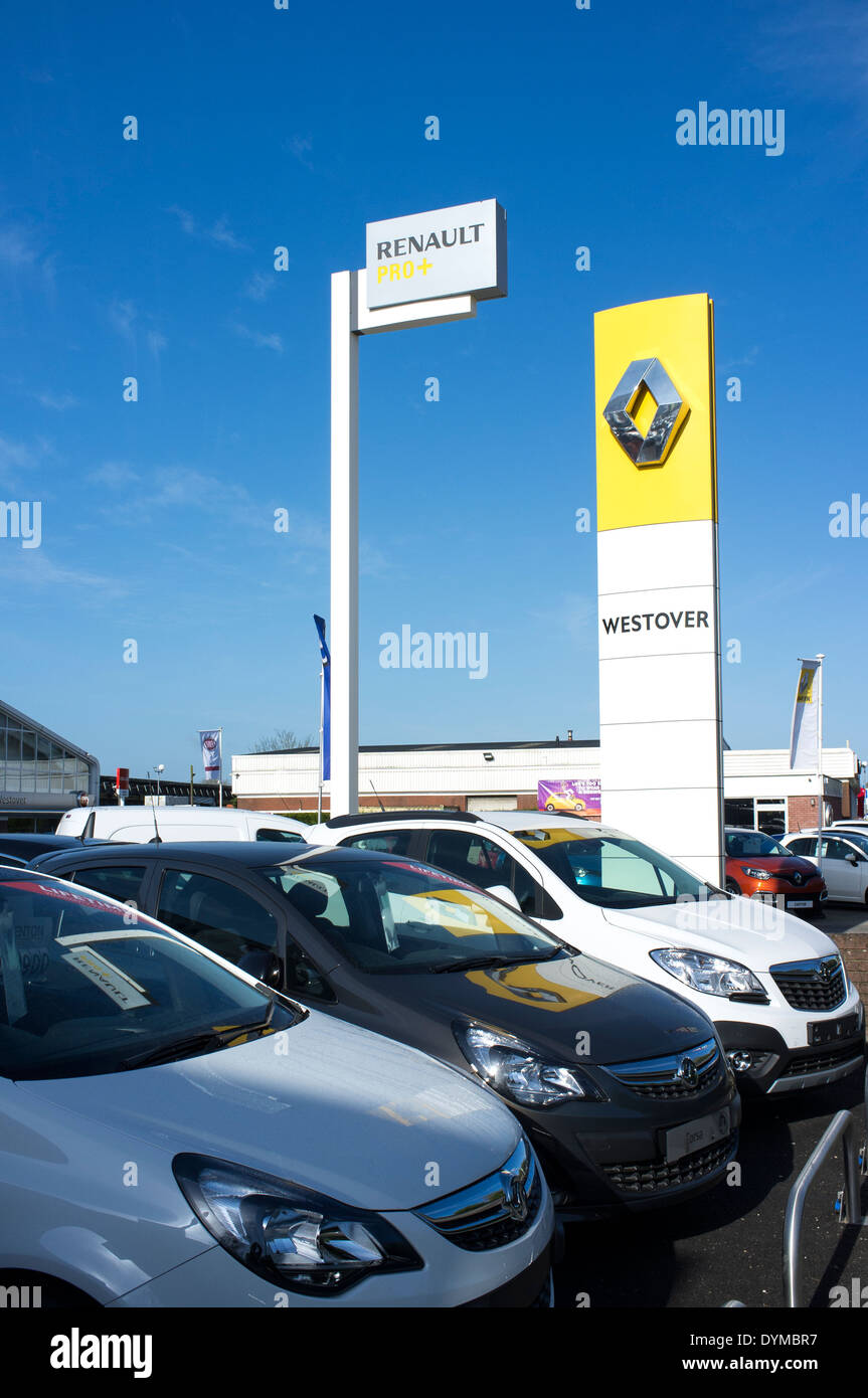 Renault concessionaria auto segni REGNO UNITO Foto Stock