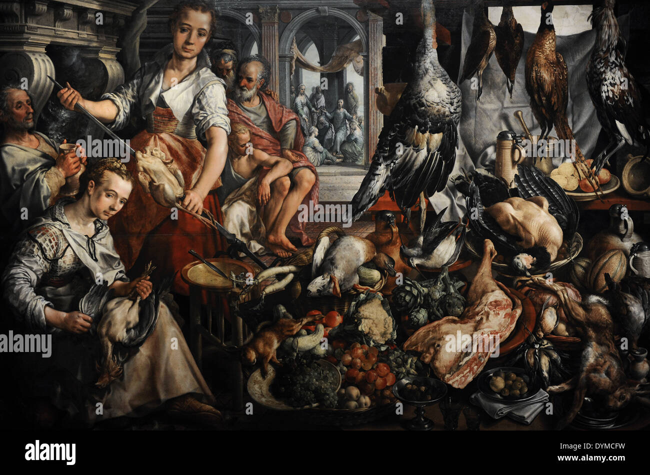 Joachim Beuckelaer (c. 1533-1575). Pittore fiammingo. La cucina ben attrezzata, 1566. Rijksmuseum. Amsterdam. Holland. Foto Stock