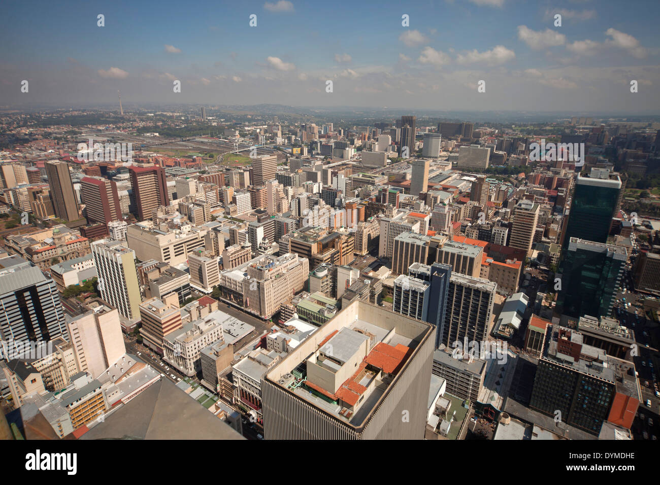 Vista del centro di Johannesburg e il CBD da Carlton Centre Johannesburg Gauteng, Sud Africa e Africa Foto Stock