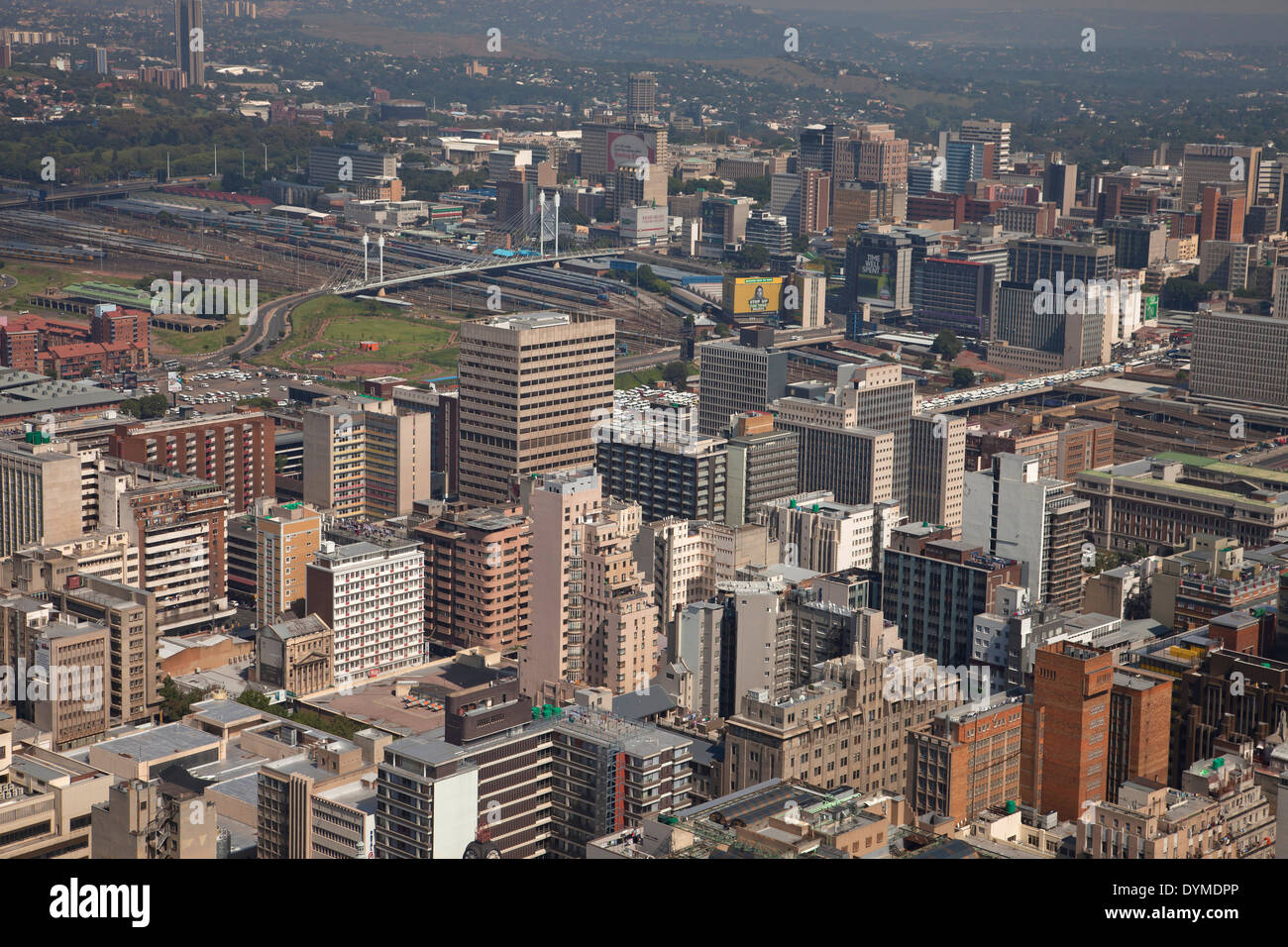 Vista del centro di Johannesburg e il CBD da Carlton Centre Johannesburg Gauteng, Sud Africa e Africa Foto Stock