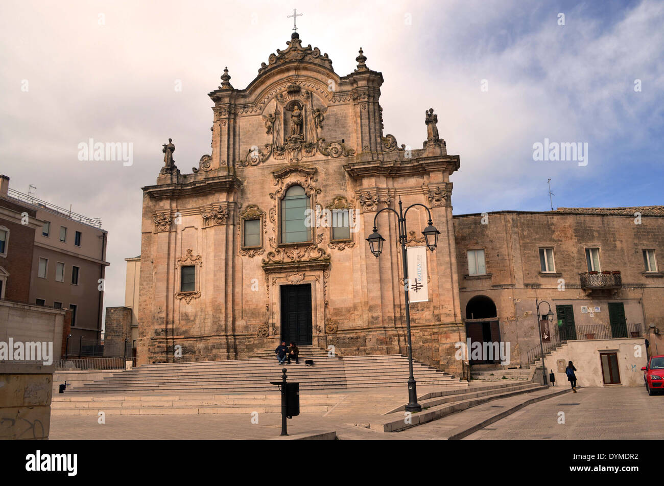 Matera,l'trogladytic città del sud Italia ha oltre 80 chiese, pic. mostra la chiesa di San Francesco di Assisi. Foto Stock