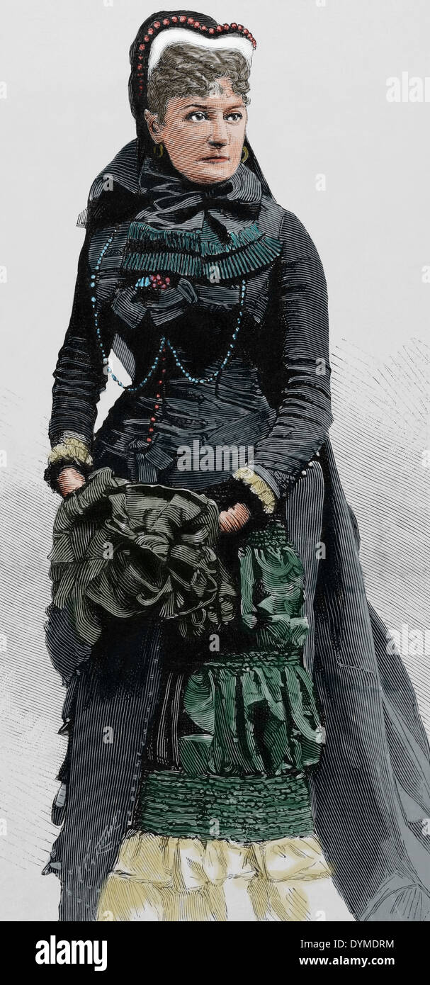Miriam Leslie (1836-1914). Editore americano e l'autore. Lei era la moglie di Frank Leslie. Incisione. Colorati. Foto Stock