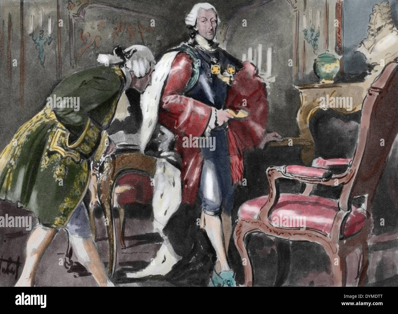 Alfonso Ferrero La Marmora (1804-1878). Generale Italiano e più. Liberale. 6 Primer Ministro dell'Italia. Incisione. Colorata Foto Stock