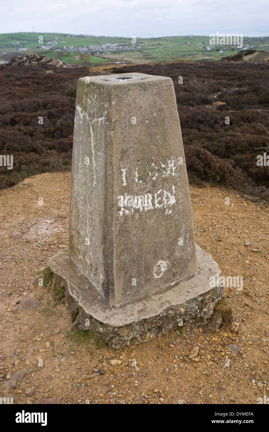 Il punto di innesco a Parys montagna miniera di rame nei pressi di Amlwch su Anglesey North Wales UK Foto Stock