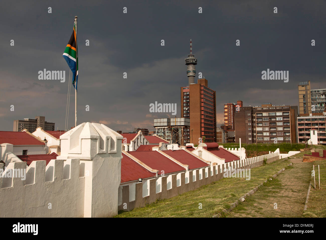 Il vecchio forte su Constitution Hill a Johannesburg Gauteng, Sud Africa e Africa Foto Stock