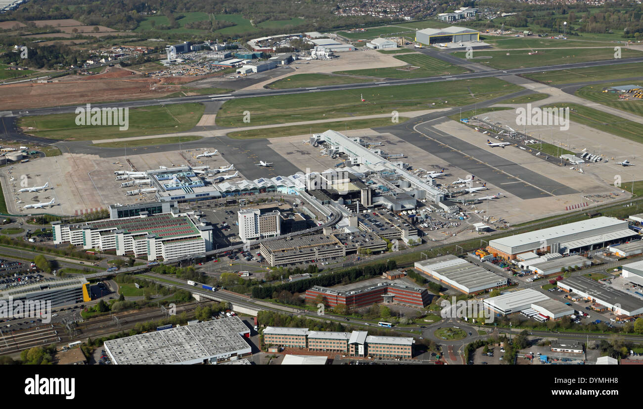 Vista aerea dell'Aeroporto Internazionale di Birmingham Foto Stock