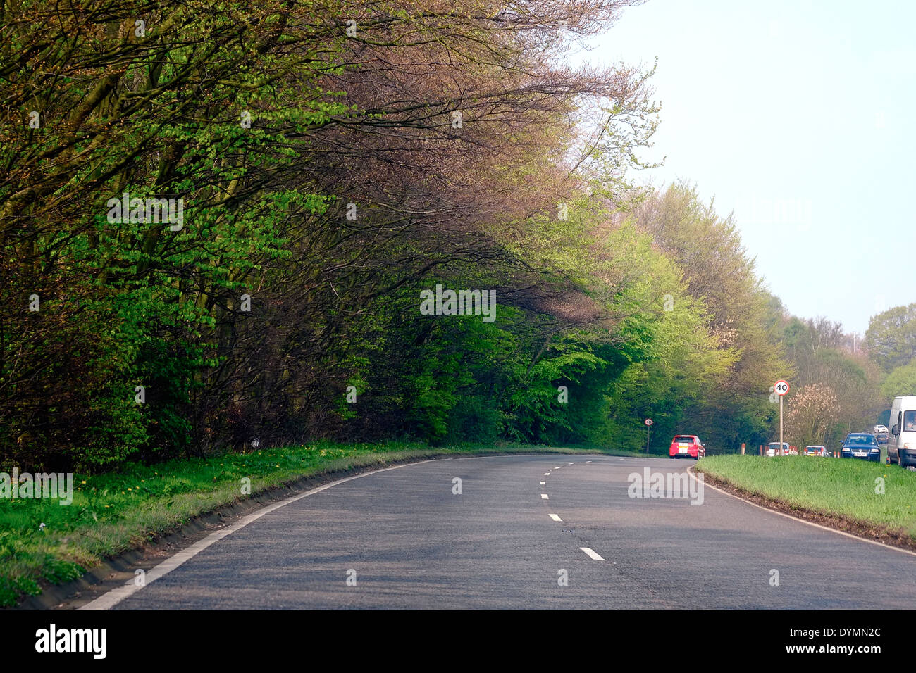 Spazio vuoto su una strada a doppia carreggiata A610 Inghilterra Nottingham REGNO UNITO Foto Stock