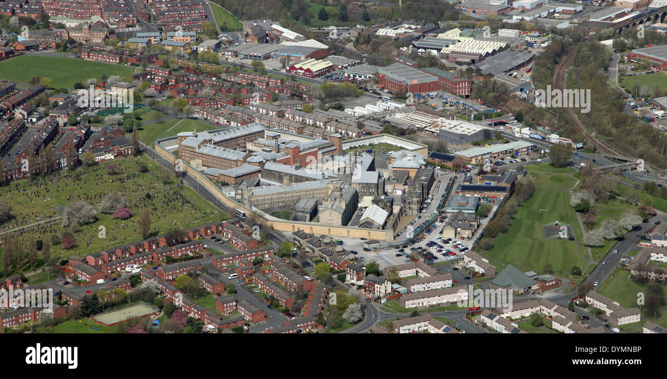 Vista aerea del carcere HM Leeds, meglio noto come Armley carcere, West Yorkshire Foto Stock