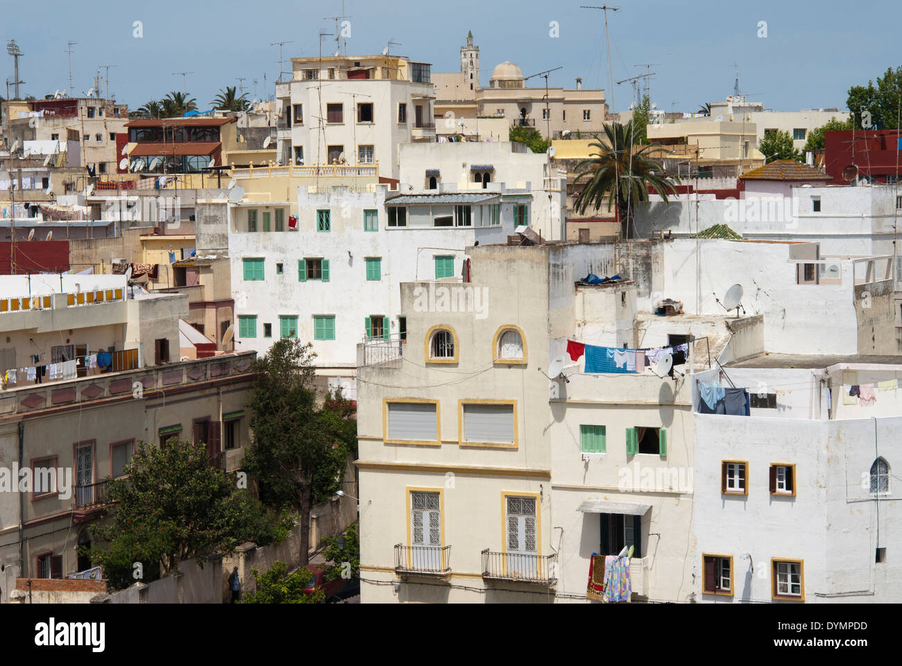 Vista di Tangeri da Medina, Tangeri, Marocco, Africa del Nord Foto Stock