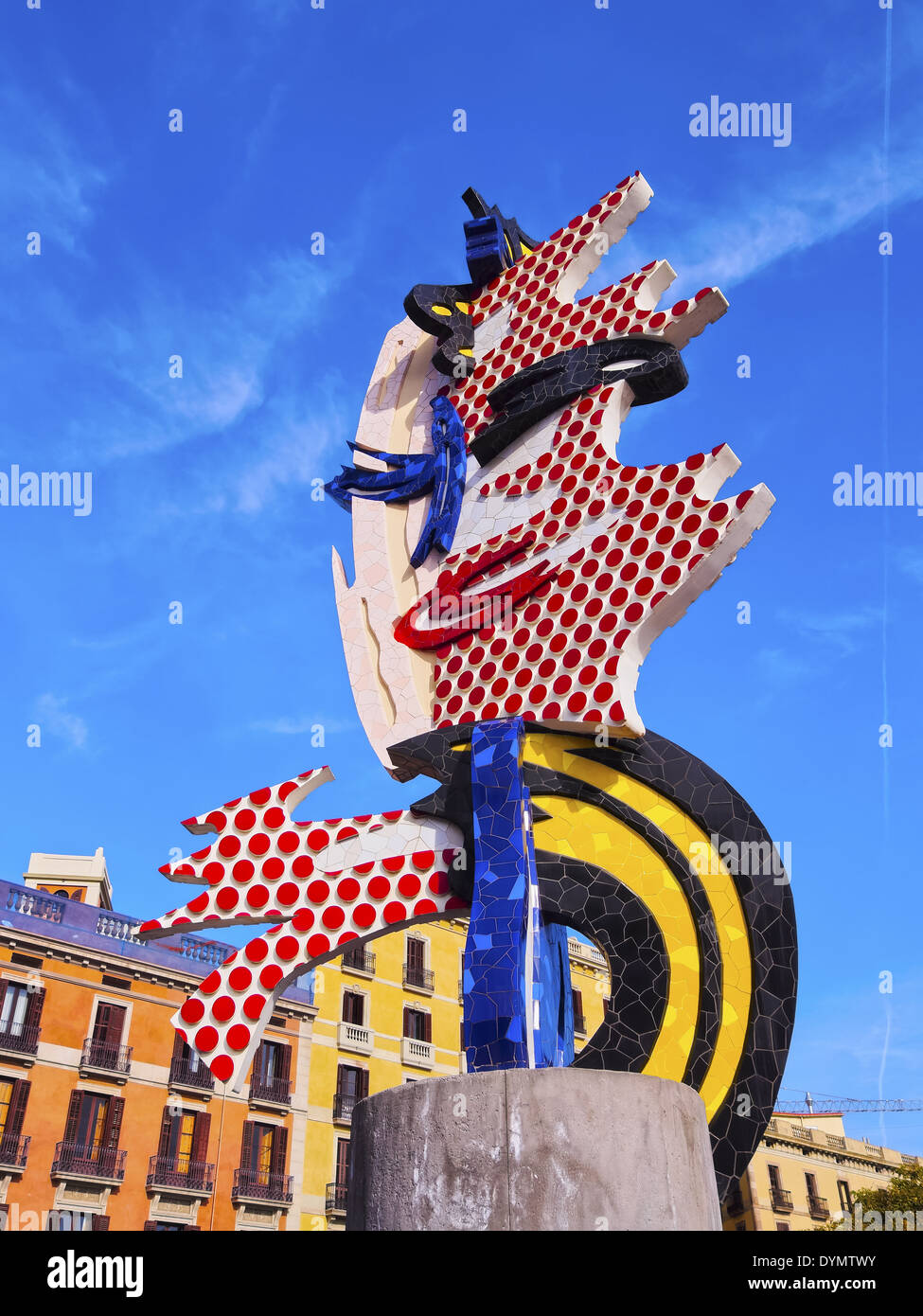 El Cap de Barcelona - una scultura surrealista creato da American Pop artista Roy Lichtenstein per il 1992 Olimpiadi di estate in Foto Stock