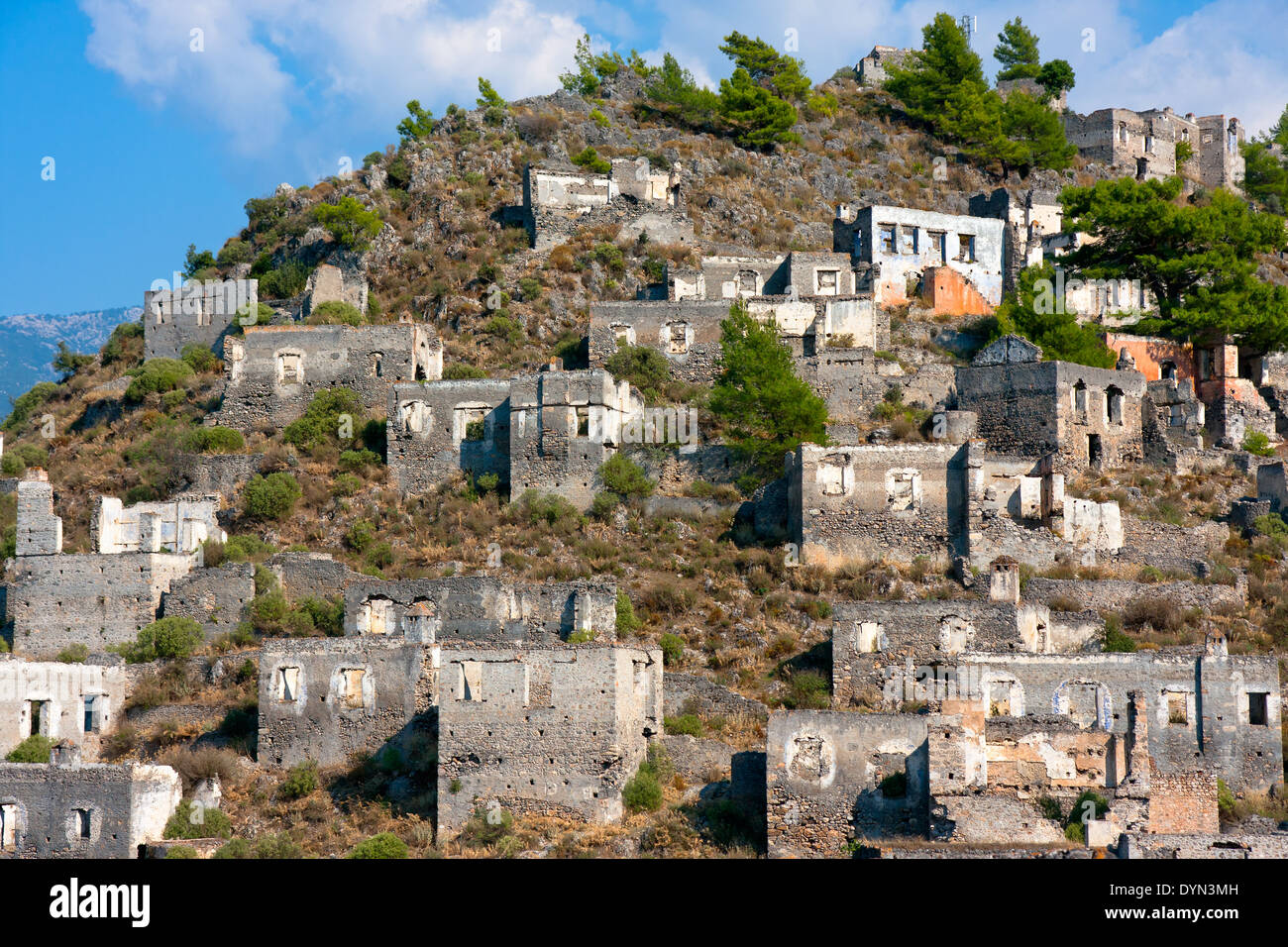 Kayakoy villaggio abbandonato, Turchia Foto Stock