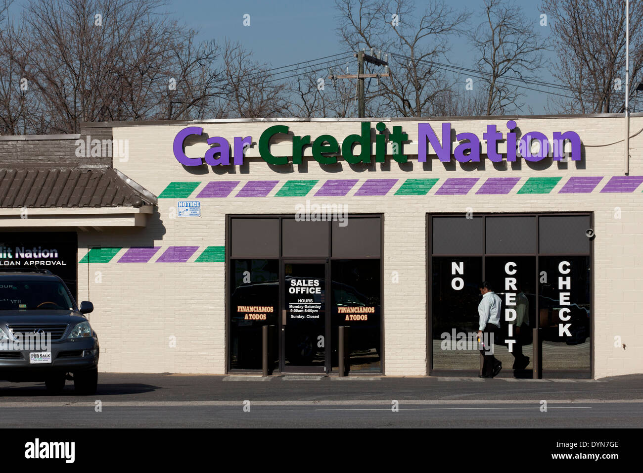 Auto Nazione di credito auto usate concessionario - Falls Church, Virginia, Stati Uniti d'America Foto Stock