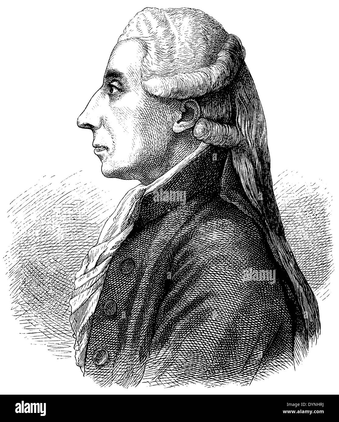 Jean Silvain Bailly(nato il 15 settembre 1736, deceduto il 12 novembre 1791) Foto Stock