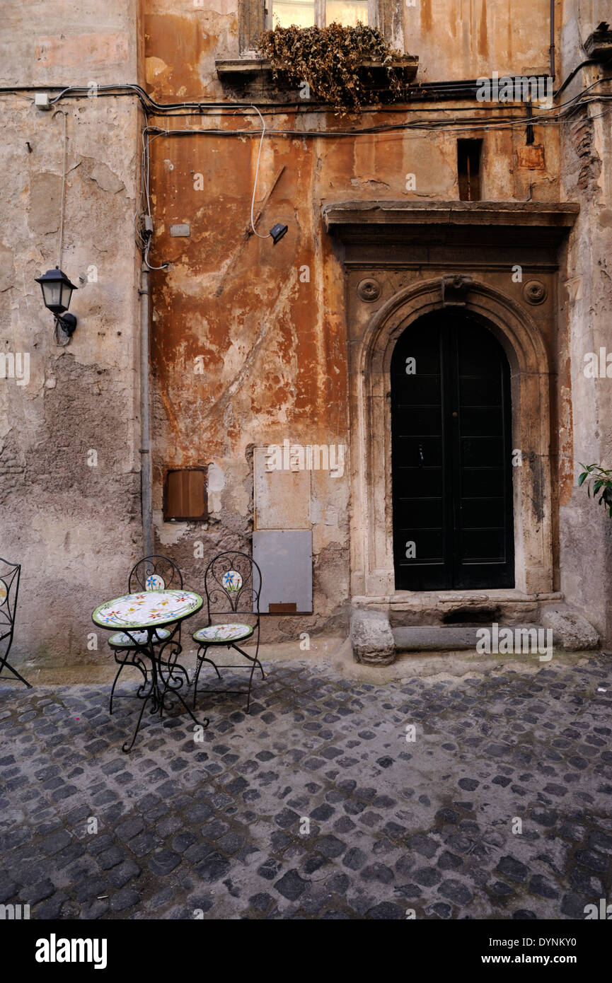 Italia, Roma, Via di San Simone, strada laterale vicino a Via dei Coronari Foto Stock