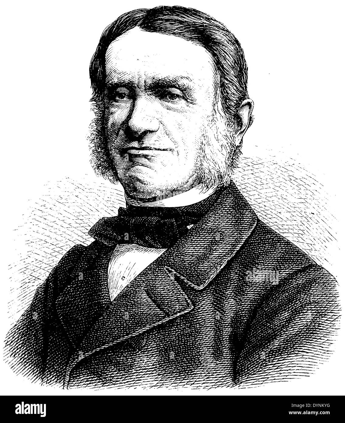 Friedrich August Gottstreu Tholuck (nato il 30 marzo 1799, morì il 10 giugno 1877) Foto Stock