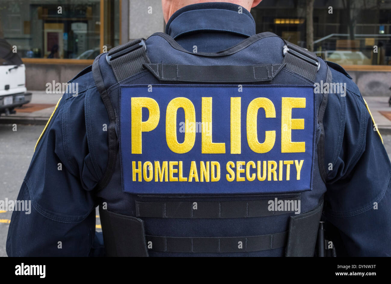 New York City funzionario di polizia su Homeland Security duty Foto Stock