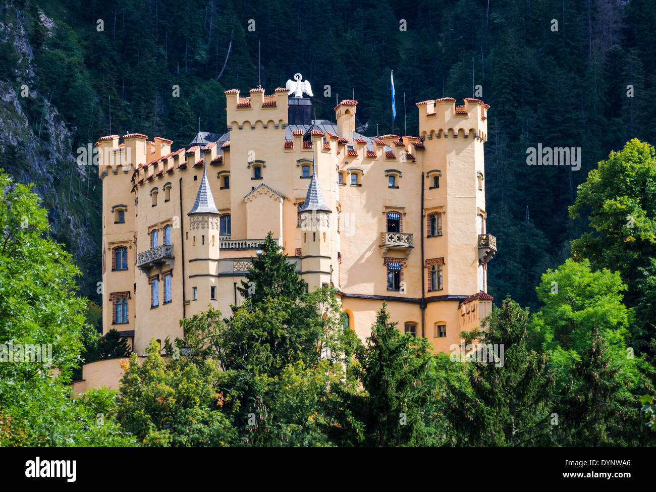 La Baviera, Germania. Schloss Hohenschwangau Castello, palazzo del XIX secolo in Germania meridionale. Foto Stock
