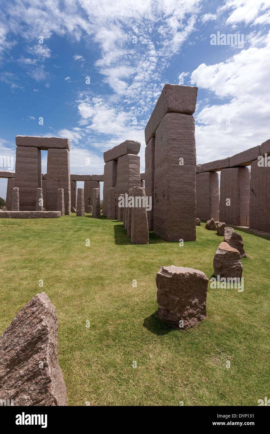 Esperance Stonehenge è una full size replica del Orgininal nel Regno Unito come avrebbe guardato intorno al 1950 A.C. Foto Stock