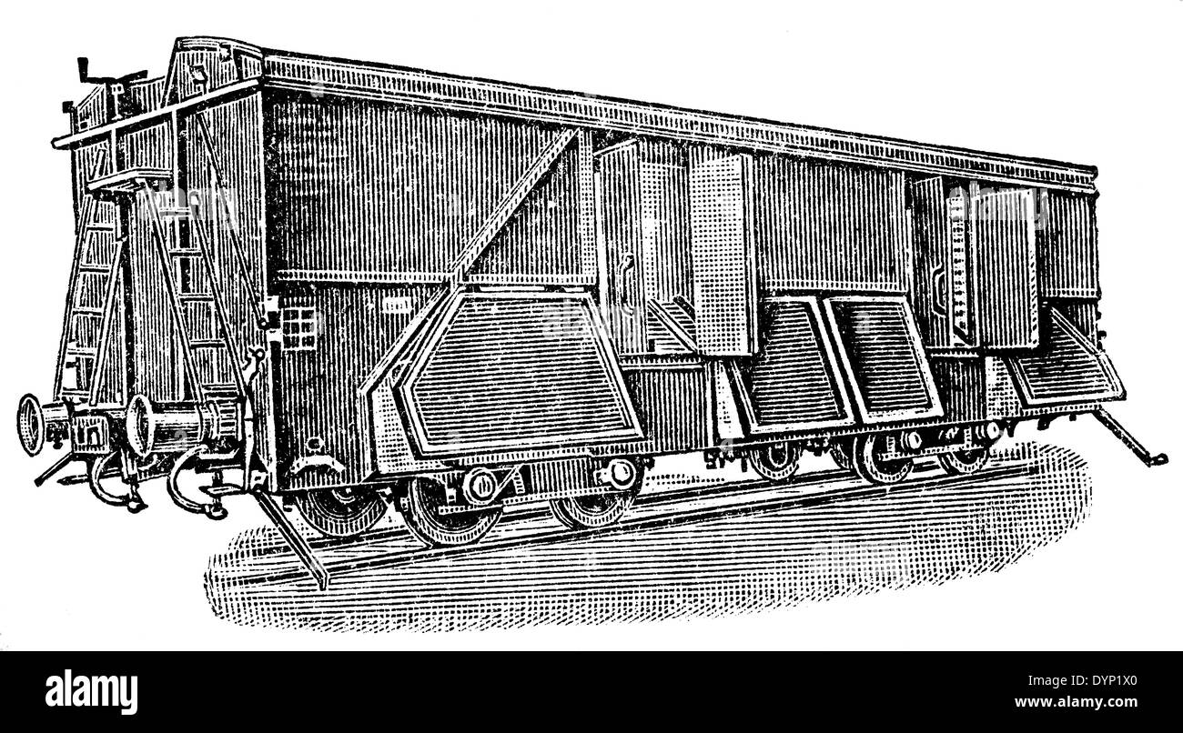 Treno Vintage auto, illustrazione da enciclopedia sovietica, 1927 Foto Stock