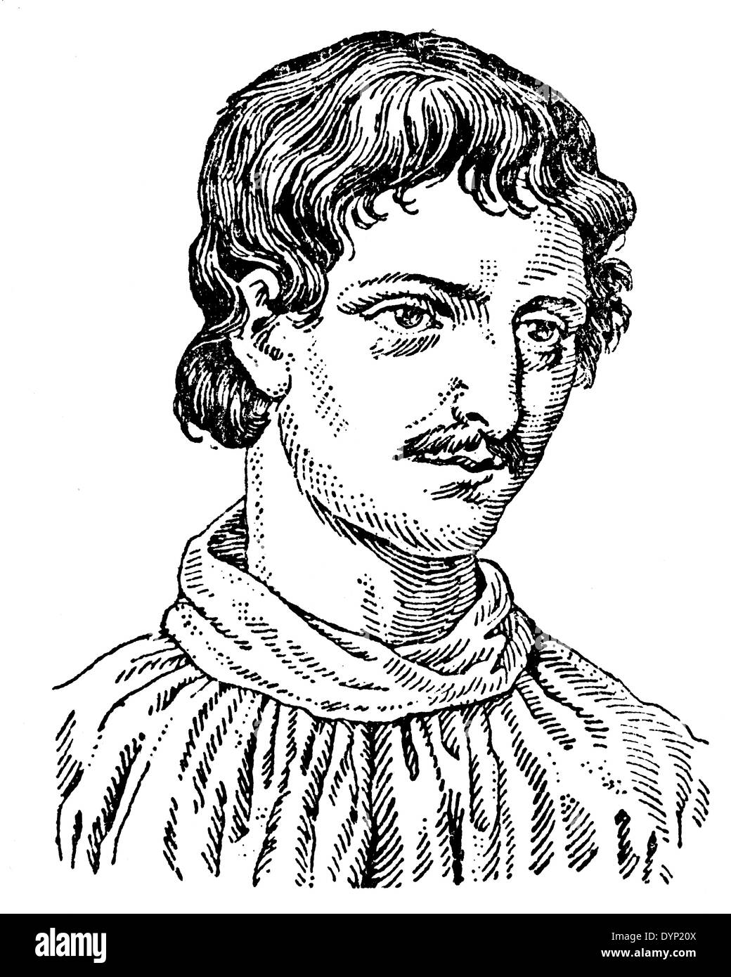 Giordano Bruno (1548-1600), Italiano frate domenicano, filosofo, matematico, poeta e astrologo Foto Stock