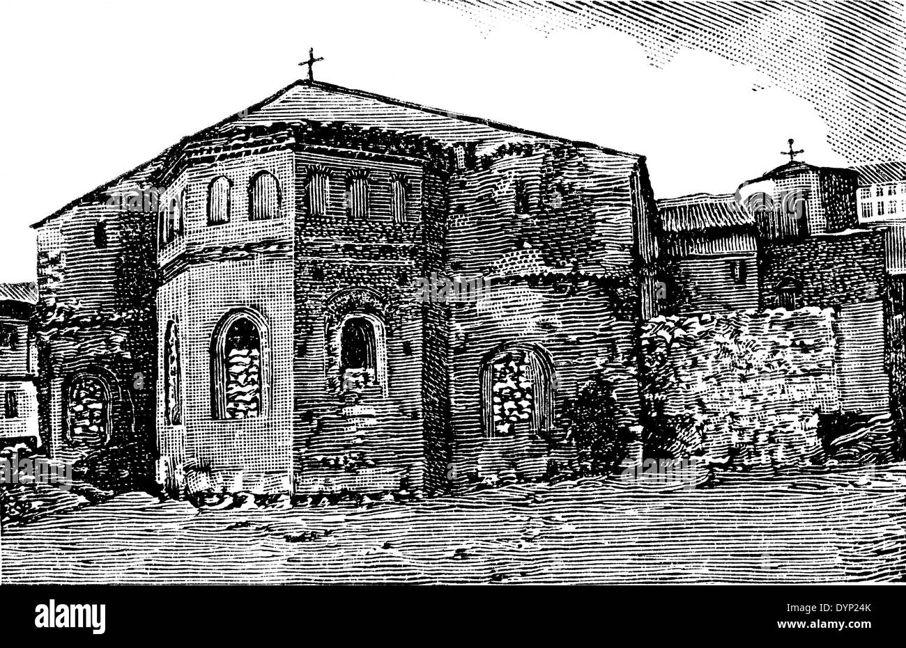 Chiesa di Santa Sofia, Ohrid Macedonia, illustrazione da enciclopedia sovietica, 1927 Foto Stock