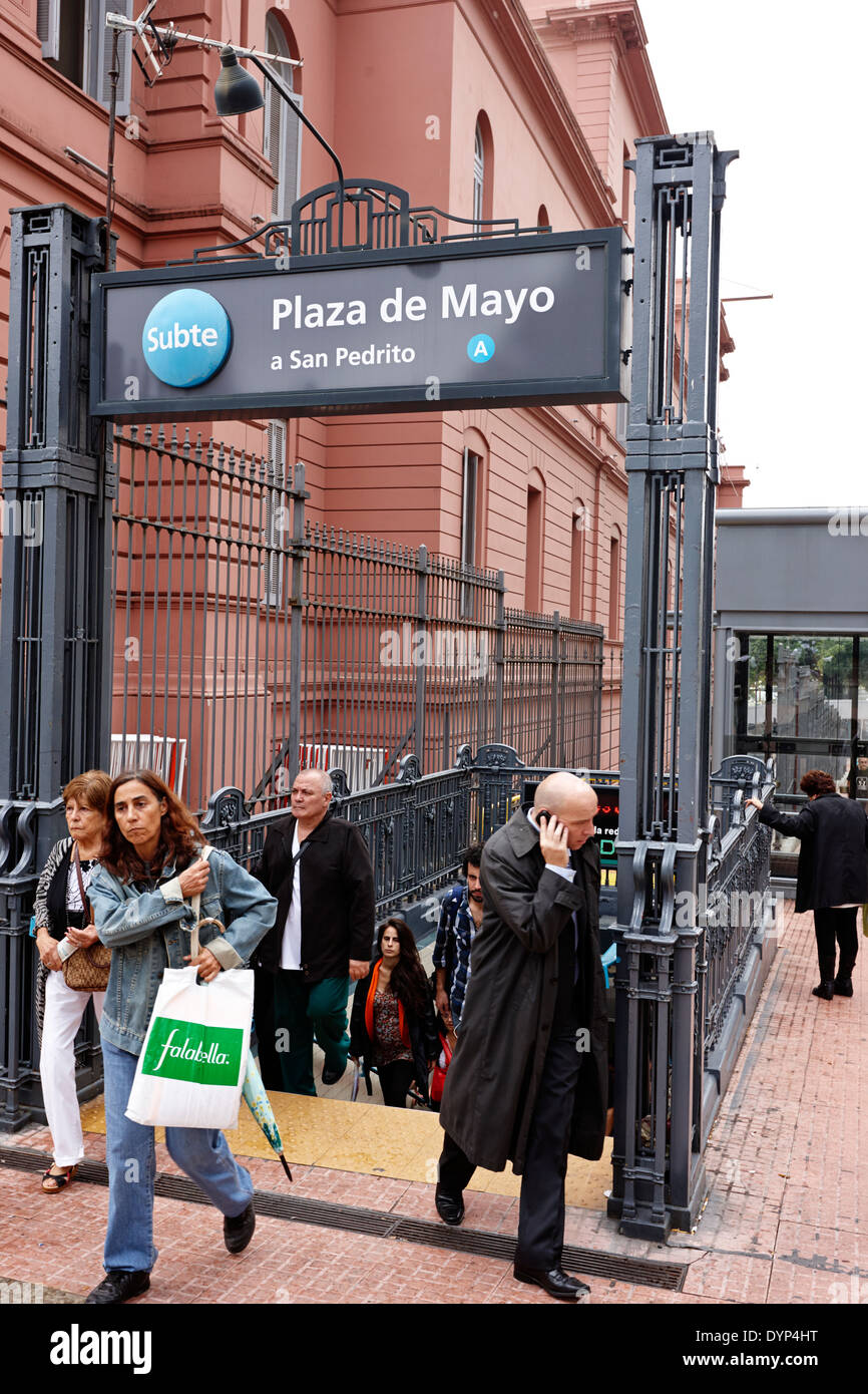 Buenos Aires metropolitana uscire a plaza de mayo Argentina Foto Stock