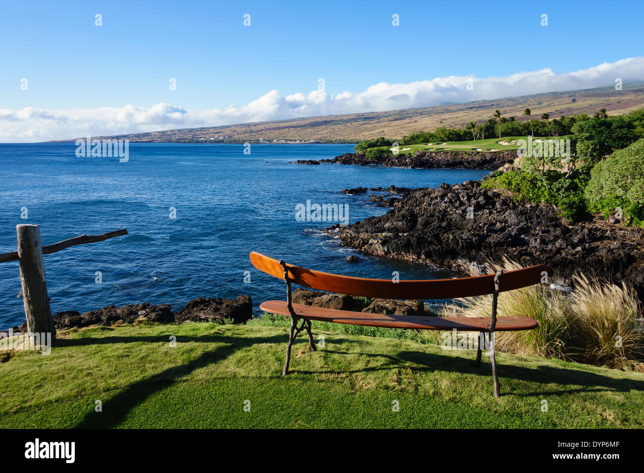 Scatola a T della firma il terzo foro di Mauna Kea Golf Hawaii Foto Stock