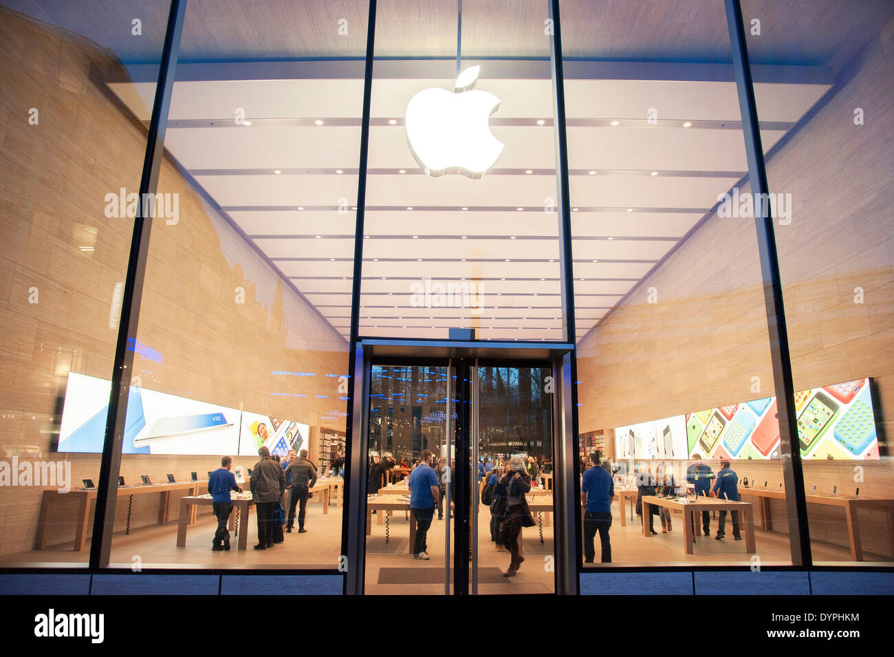 Apple store in costruzione Koe-Bogen Duesseldorf Foto Stock