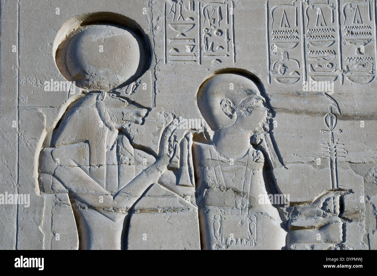 Ramesseum : il tempio funerario del faraone Ramses II il Grande(1303-1213 A.C. XIX dyn.). Gli dèi Sekhmet e il percorso Foto Stock