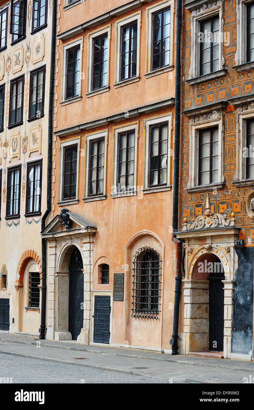 Architettura della Città Vecchia a Varsavia, Polonia Foto Stock