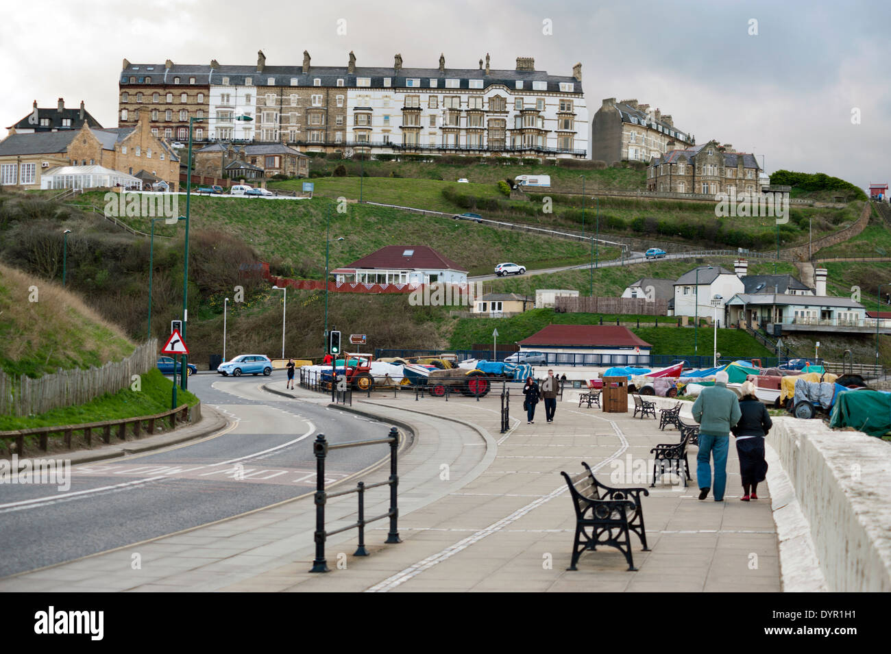 La stazione balneare di Cambs, Redcar e Cleveland, Regno Unito Foto Stock